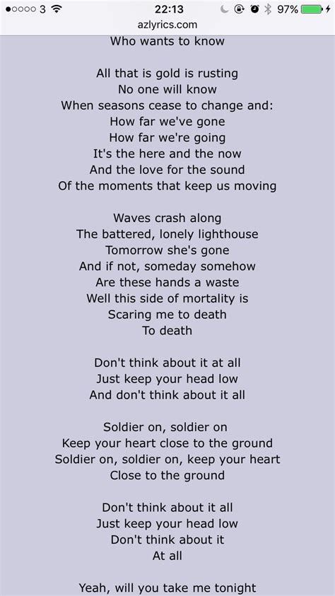 soldier on betekenis|tekst soldier on van direct.
